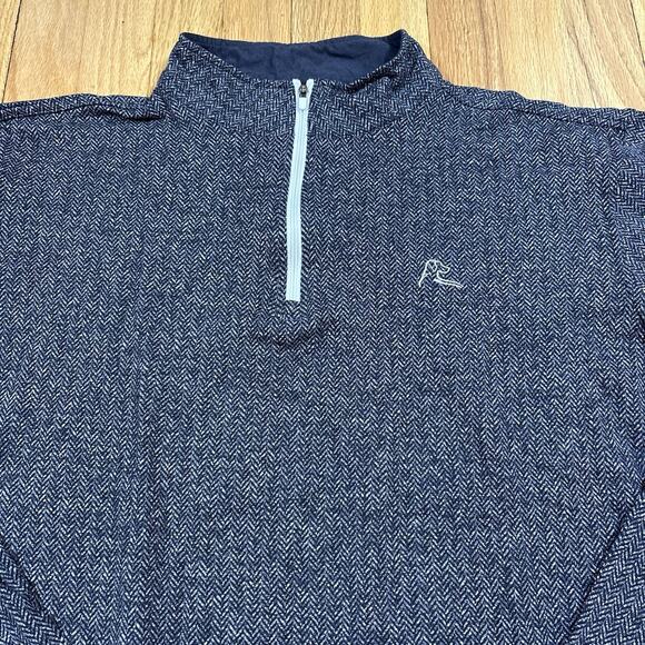 Rhoback Men’s Size XL Herringbone Jacquard Gray Performance Q-Zip Pullover - Picture 2 of 16